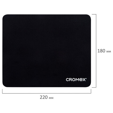 Коврик для мыши CROMEX "SLIM", резина + ткань, 220х180х2 мм, 513954