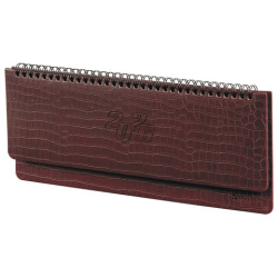 Планинг датированный 2026 305х140 мм BRAUBERG "Comodo", под кожу, темно-коричневый, 117222