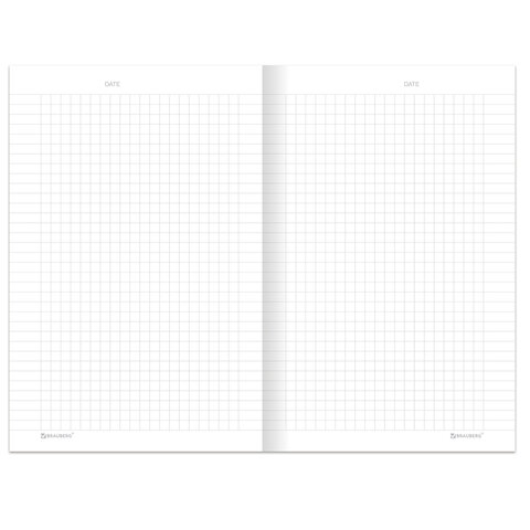 Блокнот А5 134х206 мм, 80 л., твёрдый, клетка, BRAUBERG "Minimal", сиреневый, 116440