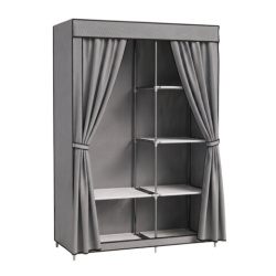 Шкаф для одежды с чехлом BOOMHOUSE (БУМХАУС) WB-001 (В1650хШ1050хГ450 мм), 6 полок, металл/пластик, серый, 701446