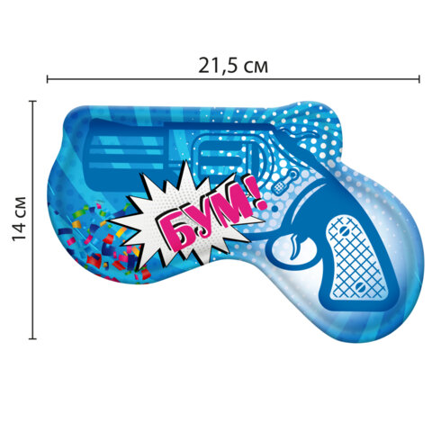 Хлопушка самонадувная КОМПЛЕКТ 10 штук "Пистолет с конфетти", фольга, бумага, ЗОЛОТАЯ СКАЗКА, 592462