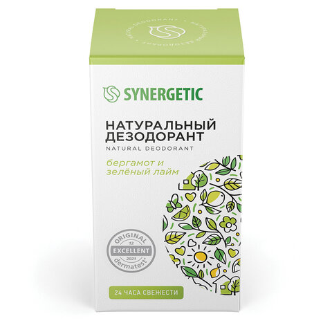 Дезодорант 50 мл SYNERGETIC "Бергамот - зеленый лайм", роликовый, натуральный, 300016