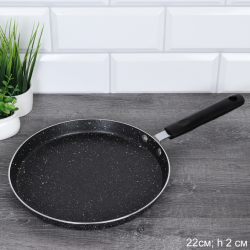 Сковорода блинная 22 см антиприг гранит покрытие /индукция / RSD-52 /уп 30/ 0,400/ ручка бакелит