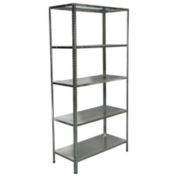 Стеллаж металл BOOMHOUSE (БУМХАУС) в1800*ш900*г400мм, 5 полок, нагрузка на стеллаж до 150 кг, серебристый, 291421