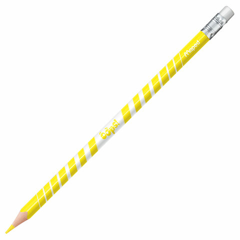 Карандаши цветные стираемые с ластиком MAPED (Франция) "Color'Peps Oops", 12 цветов, трехгранные, 832812