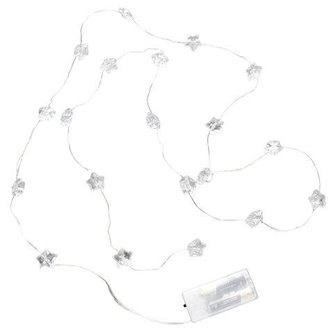 Электрогирлянда-нить комнатная "Звезды", 2 м, 20 LED, мультицветная, батарейки, ЗОЛОТАЯ СКАЗКА, 592477