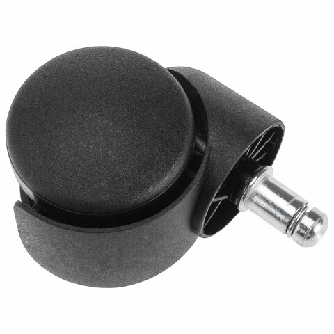 Колеса (ролики) для кресла, пластиковые, КОМПЛЕКТ 5 шт., шток d 11 мм, черные, в пакете, WBZ, 533082