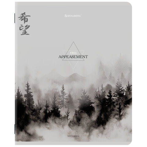 Тетради ДЭК А5 48 л. КОМПЛЕКТ 5 шт. BRAUBERG скоба, клетка, матовая ламинация, CALM NATURE, 404951