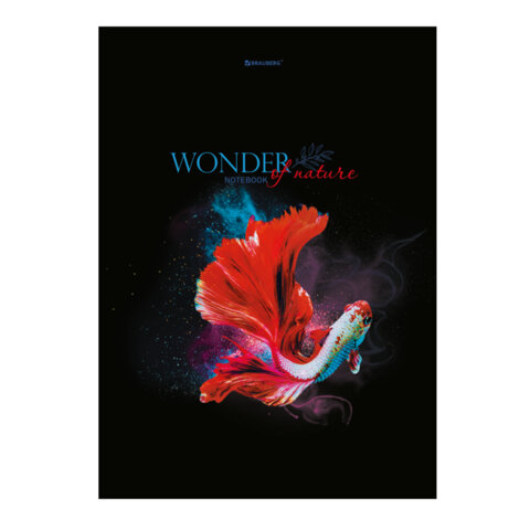 Тетради ДЭК А4, 96 л., КОМПЛЕКТ 3 шт., BRAUBERG, скоба, клетка, глянцевый лак, "Shade", 404654