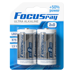 FOCUSray ULTRA ALKALINE LR20/BL2  1/12/48 батарейка, шт (2 шт)