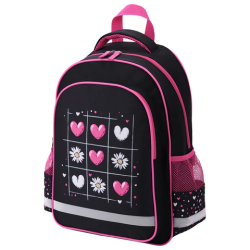 Рюкзак ПИФАГОР SCHOOL, 1 отделение, 3 кармана, "Tic-tac-love", 38x28х14 см, 274438