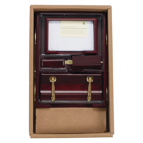 Набор подарочный настольный BESTAR "Apollon" из дерева, 6 предметов, цвет "красное дерево", 236353