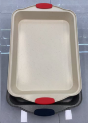 Противень 45х29х5,5 см Мрамор с силиконовыми ручками/ RSD-936 /уп 30/ 0.64/