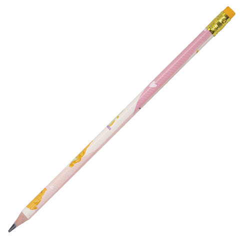 Набор карандашей чернографитных с принтом ЮНЛАНДИЯ "FAT ANIMALS", 12 штук, HB, с ластиком, корпус ассорти, 182035