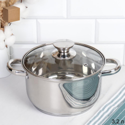 Кастрюля 3,2 л,Аванта / LB-1106-8B-3,2 /уп 1/ индукция/ Гофрокороб/ KISIGA