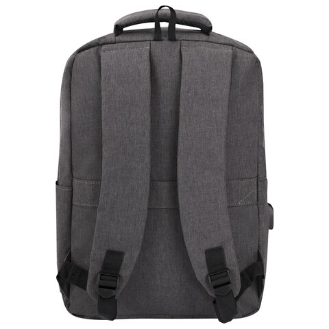 Рюкзак HEIKKI PANEL (ХЕЙКИ) отделение для ноутбука, USB-порт, багажная лента, серый, 44x30x13 см, 273903