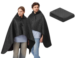 Плед-пончо 2-в-1 «Cappy» с капюшоном и мешком, Цвет черный