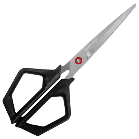 Ножницы BRAUBERG "Super black" 170 мм, черные, 3-сторонняя заточка, ручки из ABS-пластика, 238854