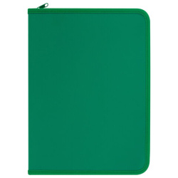 Папка объемная на молнии пластиковая на 4 кольцах, 35 мм, А4, BRAUBERG PIXEL, темно-зеленая, 0,7 мм, 273079