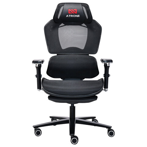 Кресло ATRONE "Optimus ER-707", адаптивный механизм со слайдером, сетка, черный/серый, 532967