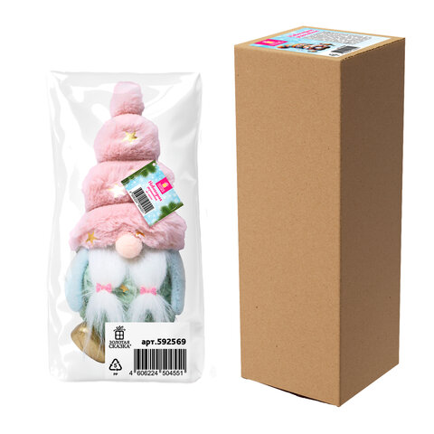 Украшение новогоднее интерьерное, 18 см, "Усатый гномик", полиэстер, пенопласт, ЗОЛОТАЯ СКАЗКА, 592569