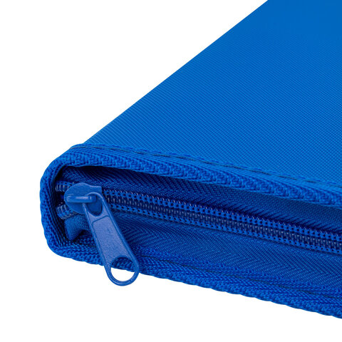 Папка объемная на молнии пластиковая на 4 кольцах, 35 мм, А4, BRAUBERG PIXEL, темно-синяя, 0,7 мм, 273080