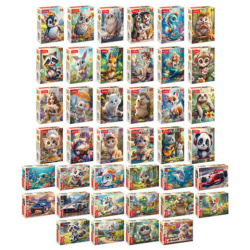 Пазл картонный 54 элемента "ОЧАРОВАТЕЛЬНЫЕ МОРДАШКИ", АССОРТИ, 40 видов, 175х130 мм, HATBER