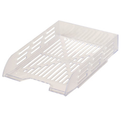 Лоток горизонтальный для бумаг BRAUBERG ECO, 330х245х65 мм, сетчатый, прозрачный, 239013