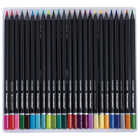 Карандаши цветные чёрное дерево BRAUBERG BLACK WOOD, 75 цветов, мягкий грифель 3 мм, 182044