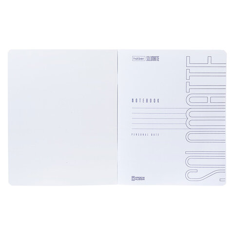 Тетрадь А5 96 л., HATBER, скоба, клетка, Soft-touch ламинация, SoloMatte "Черный бархат", 96Т5лВ1