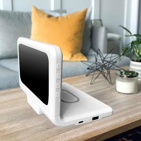 Часы-метеостанция Konner с функцией беспроводной зарядки, белый