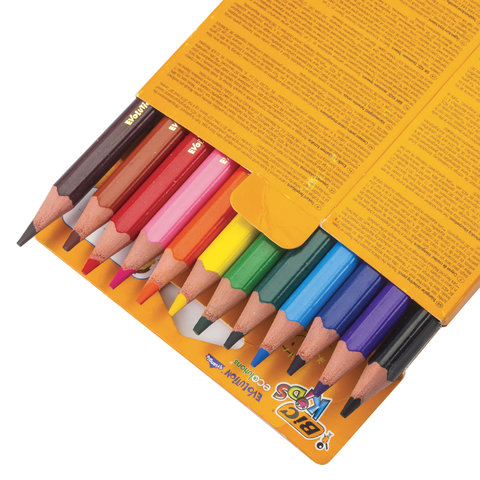 Карандаши цветные утолщенные BIC "Kids Evolution Triangle", 12 цветов, трехгранные, грифель 4 мм, 8297356, 82973511