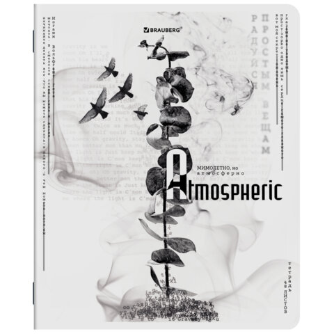 Тетради ДЭК А5 48 л. КОМПЛЕКТ 5 шт. BRAUBERG скоба, клетка, матовая ламинация, BLACK&WHITE, 404963