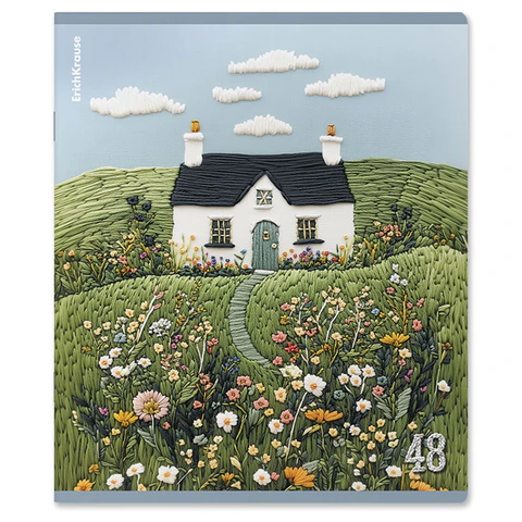 Тетрадь А5, 48 л., скоба, клетка, TWIN-лак, ERICH KRAUSE, "Fancy Field" (микс в спайке), 64866