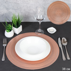 Салфетка для стола круглая 38 см/ AS-801-bronz /уп.6/300/