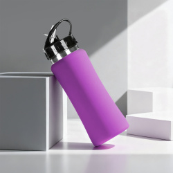 Бутылка для воды "Bottle C1", сталь, soft touch, 600 мл, Цвет фиолетовый
