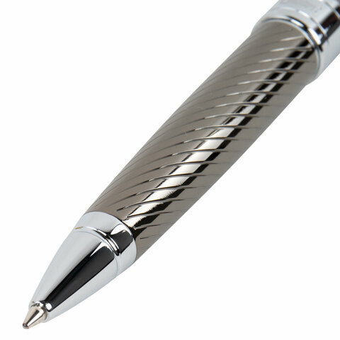 Ручка подарочная шариковая GALANT "Gotter", корпус оружейный металл, детали серебро, узел 0,7 мм, линия письма 0,5 мм, синяя, 144176