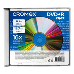 Диск DVD+R CROMEX (КРОМЕКС), 4,7 Gb, 16x, Slim Case, 1 шт., 514308