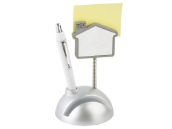 Подставка для визиток «Домик», Цвет серебристый/белый