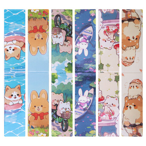 Закладки для книг МАГНИТНЫЕ, "GIRLS", набор 12 штук, 60x20 мм, FUNSTER, 116654