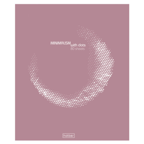 Тетрадь обложка пластик с печатью, А5 80л. скоба, линия, HATBER, Минимализм и точка (микс), 090202, 80Т5В2пл