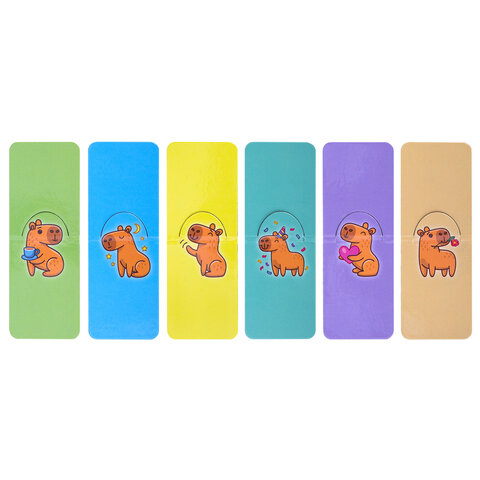 Закладки для книг МАГНИТНЫЕ, "ЯРКИЙ МИКС", набор 30 штук, 35x25 мм, FUNSTER, 116657