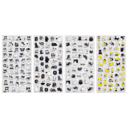 Наклейки декоративные "Забавные зверята", 17,5х9 см, ассорти 4 видов, FUNSTER (ФАНСТЕР), 666097