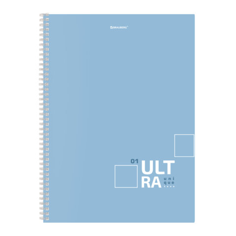Тетрадь А4, 96 л., BRAUBERG, гребень, клетка, матовая ламинация, "UltraTone" (микс в спайке), 405317