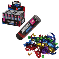 Хлопушка пружинная ЗОЛОТАЯ СКАЗКА 15,5 см, фольга, серпантин/конфетти, ассорти, 591470