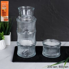 Графин 800 мл с крышкой стаканом 200 мл в подарочной коробке / CTY-21 /уп 28/