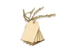 Набор деревянных ярлыков, 3 х 5 см, Цвет натуральный