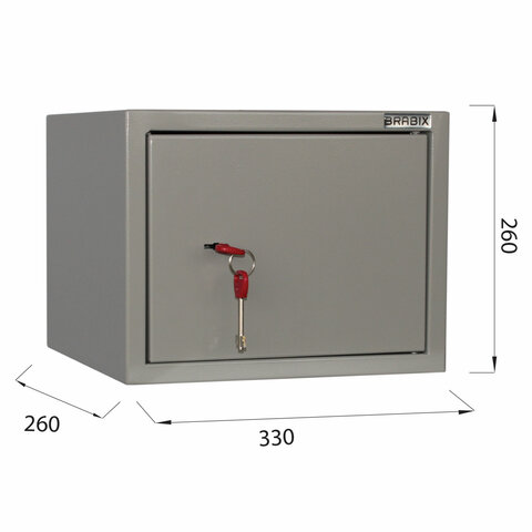 Шкаф металлический для документов BRABIX "KBS-01", 260х330х260 мм, 5,5 кг, сварной, 291150