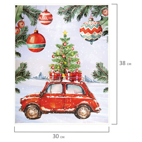 Наклейка для окон двусторонняя, 30х38 см, "Машинка", глиттер, серебро, ЗОЛОТАЯ СКАЗКА, 592578