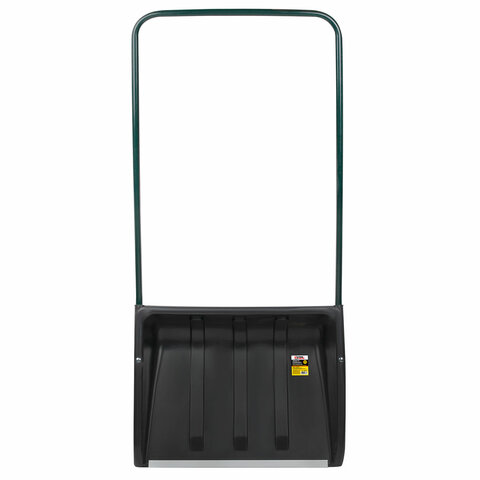 Лопата снеговая СКРЕПЕР 58х48 см пластиковый ЧЕРНЫЙ, алюминиевая планка, рукоятка 120 см, прочный, ГРАНДМАСТЕР, 700343